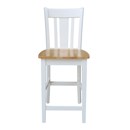 International Concepts San Remo CounterHeight Stool, 24" Seat Height, White/Natural S02-102